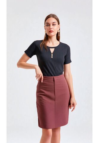 Camiseta Para Mujer Manga Corta Negro Marca L&H L&H