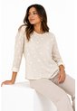 Blusa Para Mujer Manga 3/4 Beige Marca L&H Ref. 1F412746 de L&H