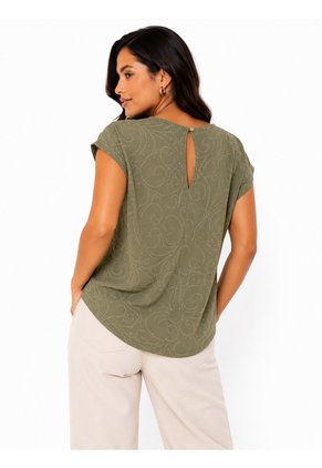 Blusa Para Mujer Manga Corta Verde Marca L&H Ref. 1F412743