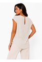 Blusa Para Mujer Manga Corta Beige Marca L&H Ref. 1F412743 de L&H
