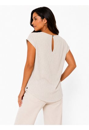 Blusa Para Mujer Manga Corta Beige Marca L&H Ref. 1F412743