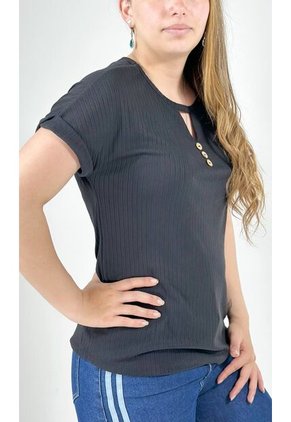 Camiseta Para Mujer Manga Corta Negro Marca L&H