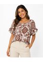 Blusa Para Mujer Manga Corta Terracota Marca L&H Ref. 1F421001 de L&H