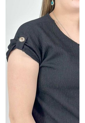 Camiseta Para Mujer Manga Corta Negro Marca L&H