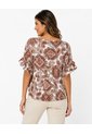Blusa Para Mujer Manga Corta Terracota Marca L&H Ref. 1F421001 de L&H