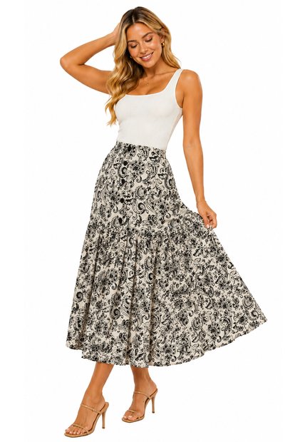 Falda Para Mujer  Negro Marca L&H Ref. 1F414046