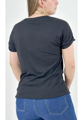 Camiseta Para Mujer Manga Corta Negro Marca L&H