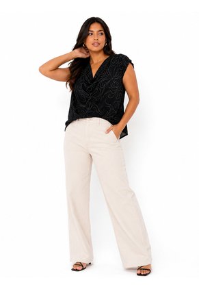 Blusa Para Mujer Manga Corta Negro Marca L&H Ref. 1F412743