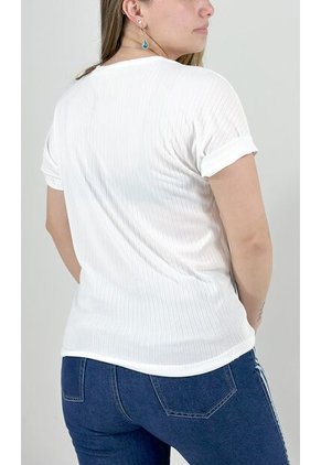 Camiseta Para Mujer Manga Corta Blanco Marca L&H