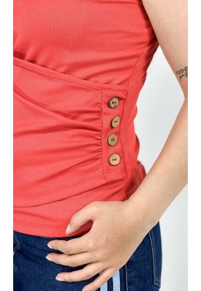 Camiseta Para Mujer Manga Sisa Rojo Marca L&H