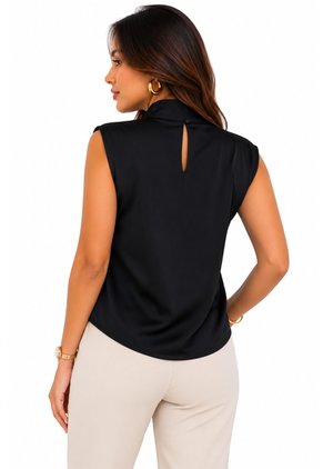 Blusa Para Mujer Manga Sisa Negro Marca L&H Ref. 1F412742
