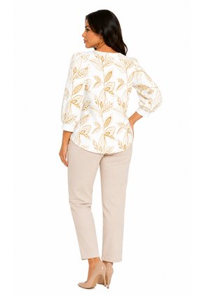 Blusa Para Mujer Manga 3/4 Blanco Marca L&H Ref. 1F412741
