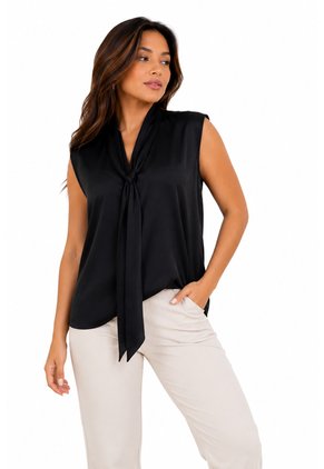 Blusa Para Mujer Manga Sisa Negro Marca L&H Ref. 1F412742