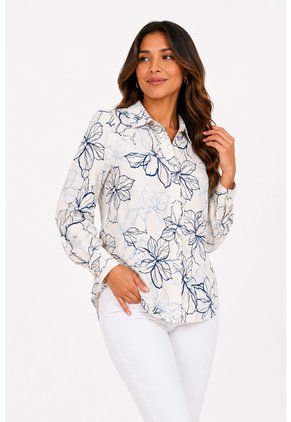 Blusa Para Mujer Manga Larga Beige Marca L&H Ref. 1F412738
