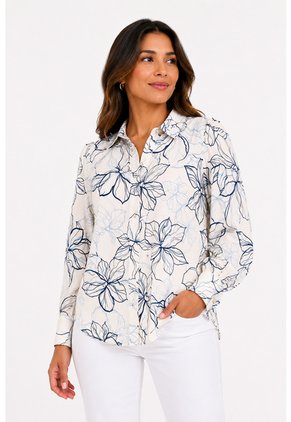 Blusa Para Mujer Manga Larga Beige Marca L&H Ref. 1F412738