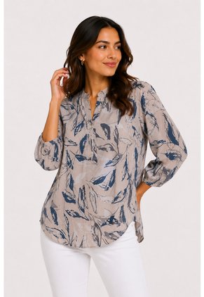Blusa Para Mujer Manga 3/4 Azul Marca L&H Ref. 1F412731