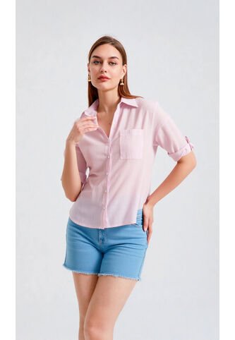 Blusa Para Mujer Manga Corta Rosado Marca L&H Ref. 2J412265 L&H