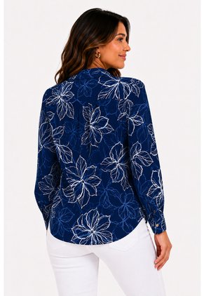 Blusa Para Mujer Manga Larga Azul Marca L&H Ref. 1F412738