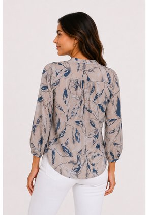 Blusa Para Mujer Manga 3/4 Azul Marca L&H Ref. 1F412731