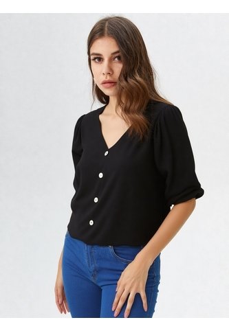Blusa Para Mujer Manga 3/4 Negro Marca L&H Ref. 1F412647 L&H