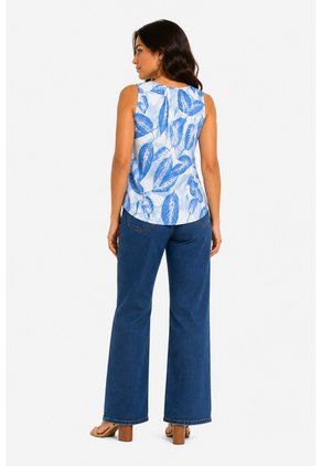 Blusa Para Mujer Manga Sisa Azul Marca L&H Ref. 1F412740