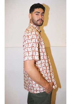 Camisa Para Hombre Manga Corta Terracota Marca L&H