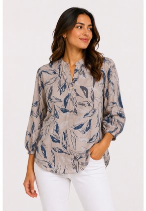 Blusa Para Mujer Manga 3/4 Azul Marca L&H Ref. 1F412731