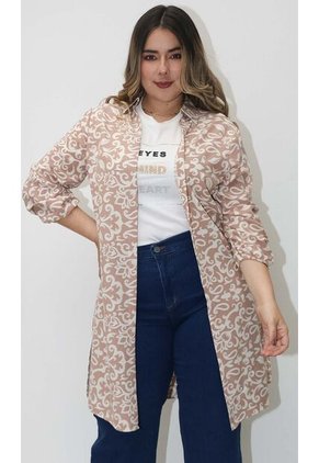 Chilango Para Mujer. Manga 3/4 Beige Marca L&H