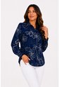 Blusa Para Mujer Manga Larga Azul Marca L&H Ref. 1F412738 de L&H