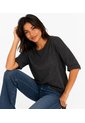 Camiseta Para Mujer Manga 3/4 Negro Marca L&H Ref. 1F409577 de L&H