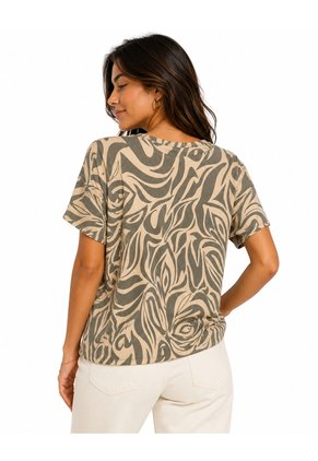 Camiseta Para Mujer Manga 3/4 Verde Marca L&H Ref. 1F409571