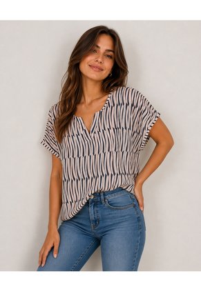 Camiseta Para Mujer Manga Corta Cafe Marca L&H Ref. 1F409570