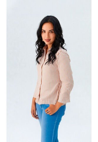 Blusa Para Mujer Manga 3/4 Taupe Marca L&H Ref. 5P412248 L&H