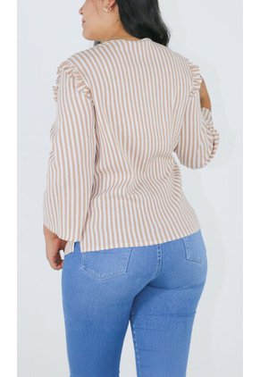 Blusa Para Mujer Manga 3/4 Taupe Marca L&H Ref. 5P412248