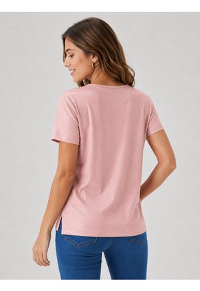 Camiseta Para Mujer Manga Corta Rosado Marca L&H Ref. 1F409568