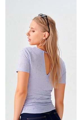 Camiseta Para Mujer Manga Corta Lila Marca L&H Ref. 1F409540