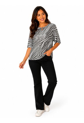 Camiseta Para Mujer Manga 3/4 Negro Marca L&H Ref. 1F409569