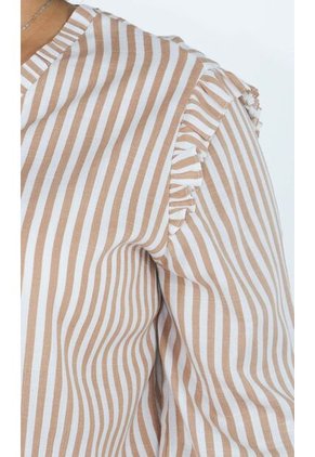 Blusa Para Mujer Manga 3/4 Taupe Marca L&H Ref. 5P412248