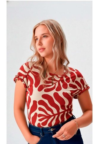 Camiseta Para Mujer Manga Corta Rojo Marca L&H Ref. 1F409538 L&H