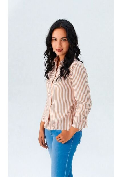 Blusa Para Mujer Manga 3/4 Taupe Marca L&H Ref. 5P412248