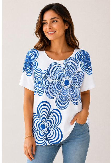 Camiseta Para Mujer Manga Corta Blanco Marca L&H Ref. 1F409505