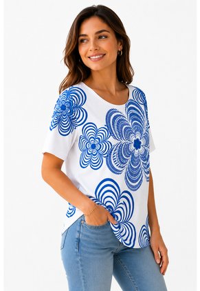 Camiseta Para Mujer Manga Corta Blanco Marca L&H Ref. 1F409505