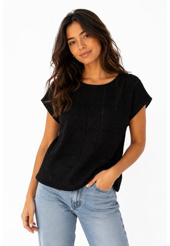 Camiseta Para Mujer Manga Corta Negro Marca L&H Ref. 5P409044 L&H