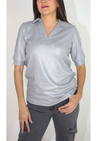 Camiseta Para Mujer Manga Corta Gris Claro Marca L&H L&H