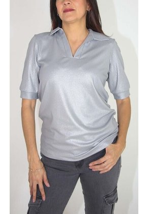 Camiseta Para Mujer Manga Corta Gris Claro Marca L&H