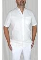 Guayabera Para Hombre Manga Corta Blanco Marca L&H de L&H