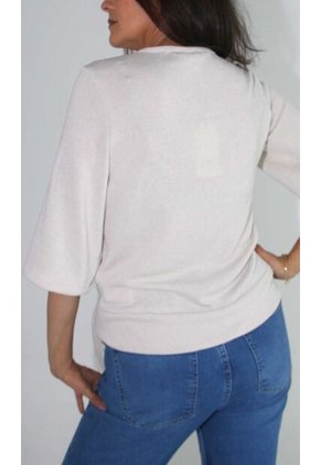 Camiseta Para Mujer Manga 3/4 Beige Marca L&H