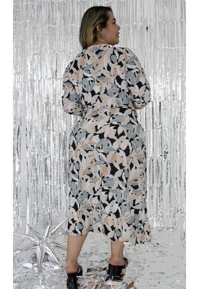 Vestido Para Mujer. Manga 3/4 Azul Marca L&H