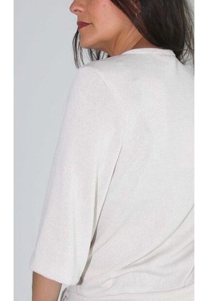 Camiseta Para Mujer Manga 3/4 Beige Marca L&H