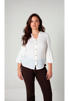 Blusa Para Mujer. Manga 3/4 Crudo Marca L&H